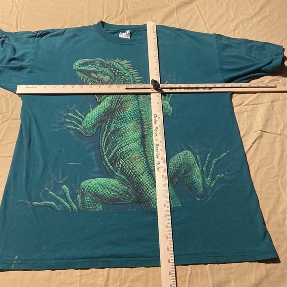 90s vintage iguana MEGA print tee in size XL - Picture 6 of 8